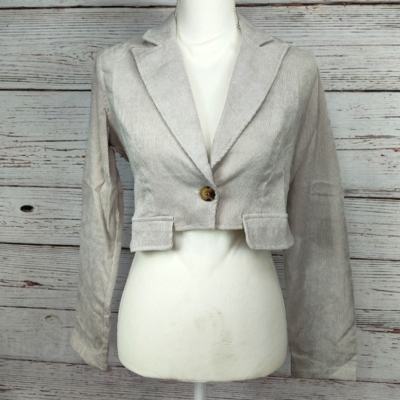 uniq Jackets & Blazers - UNIQ Cropped Corduroy Blazer Jacket